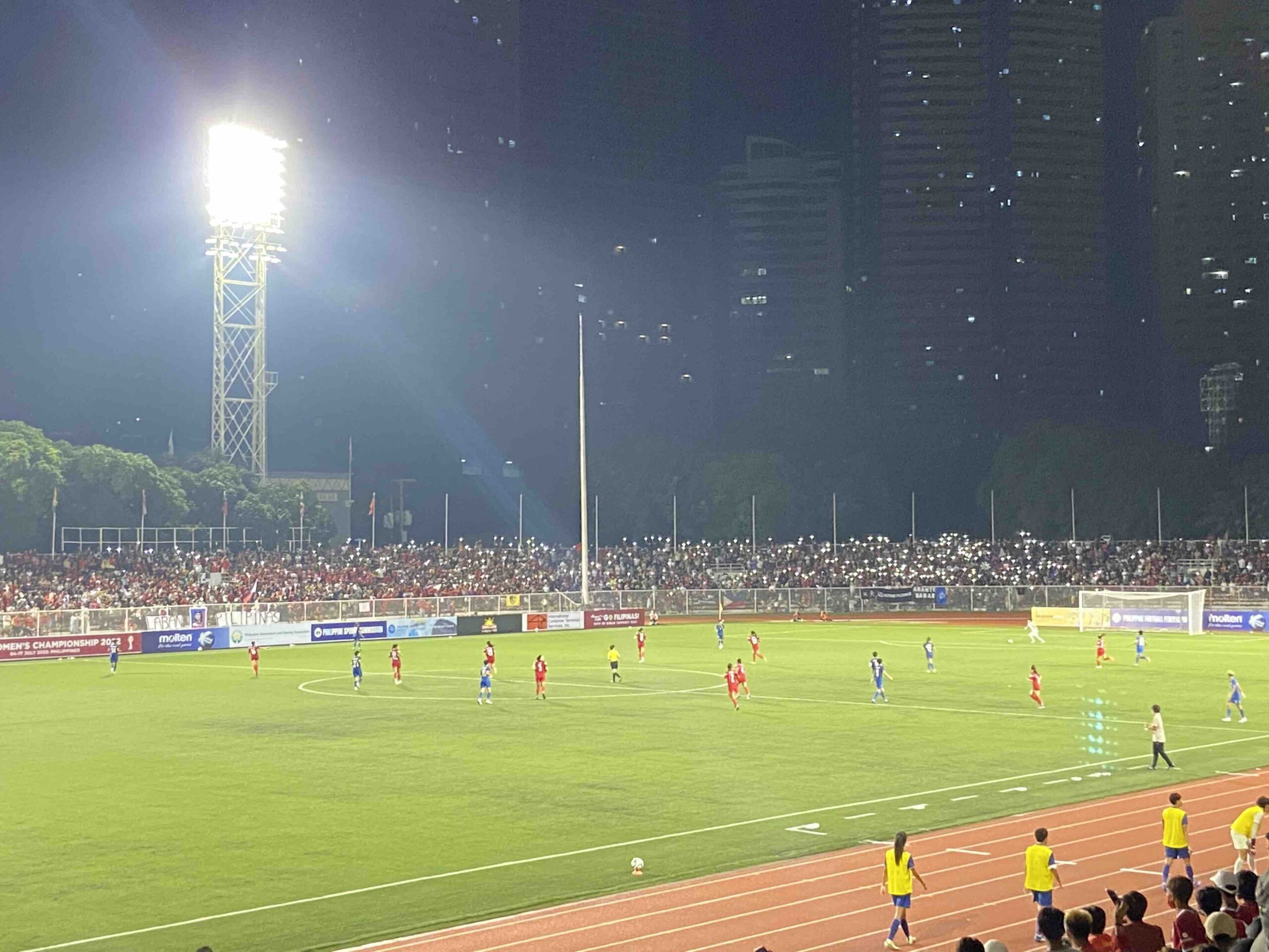 Filipinas supporters lighting up the stadium