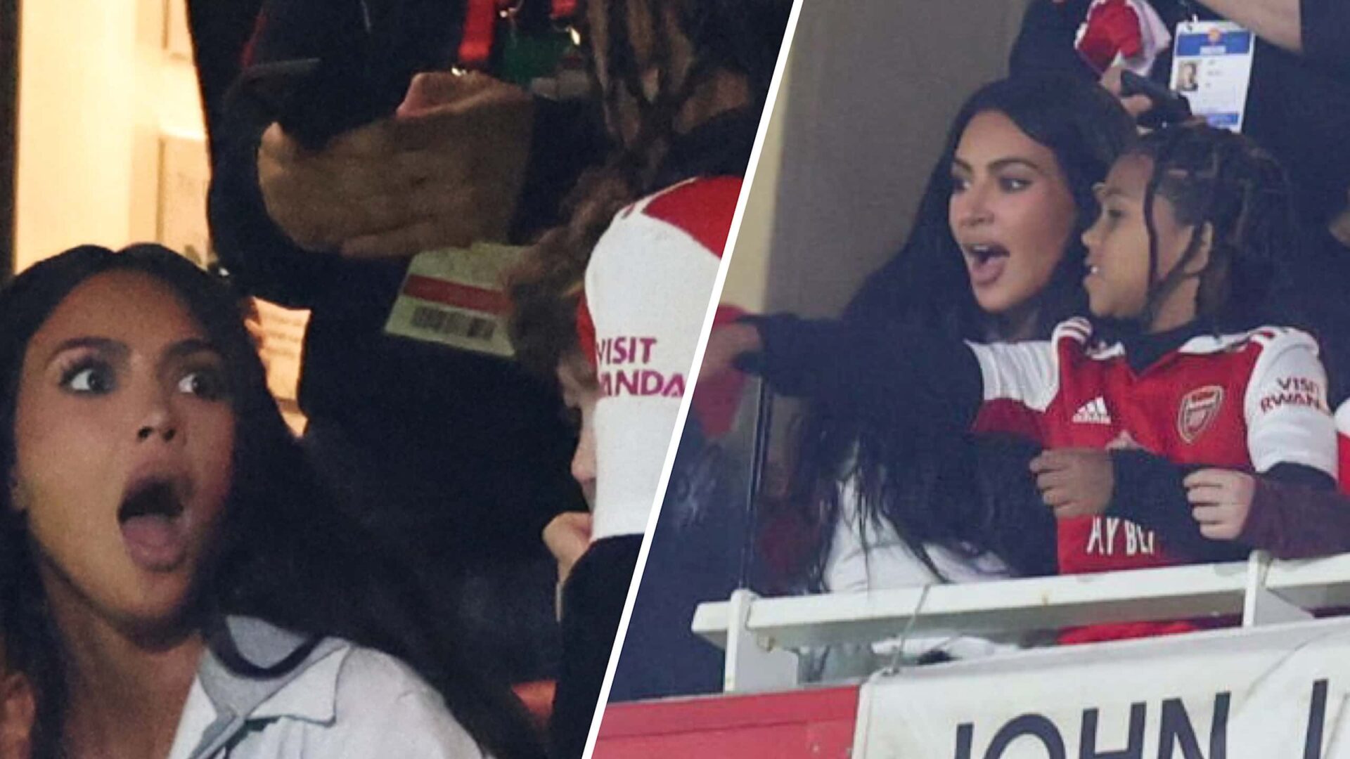 Kim kardashian watches Arsenal in Emirates Stadium