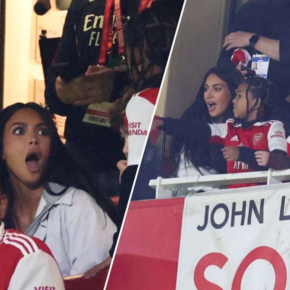 Kim kardashian watches Arsenal in Emirates Stadium